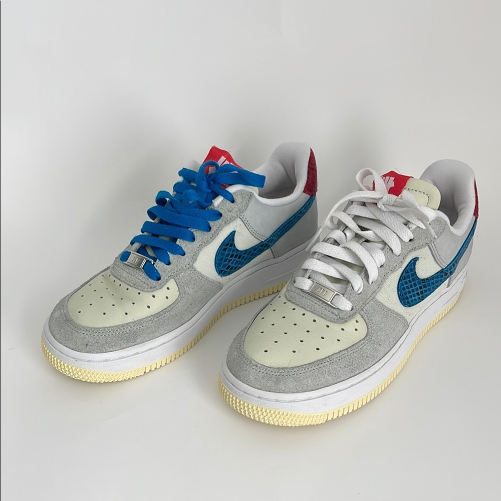 Nike Air Force 1 Low X UNDEFEATED Collaboration Blue and White Sneakers Size 5.5